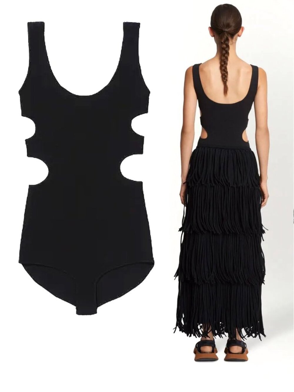 PROENZA SCHOULER Black Knit Cut-Out Bodysuit – Size L